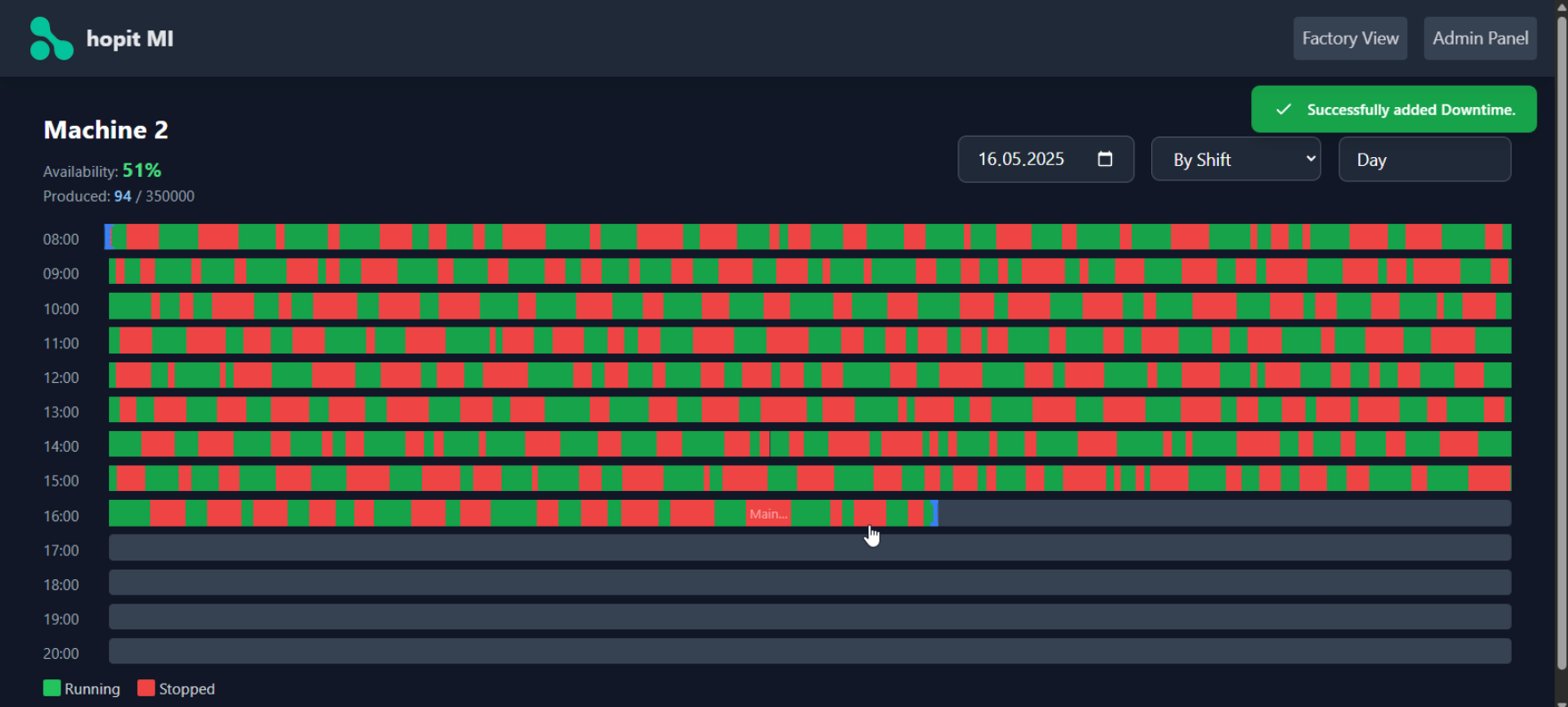 Screenshot Echtzeit-Datenerfassung