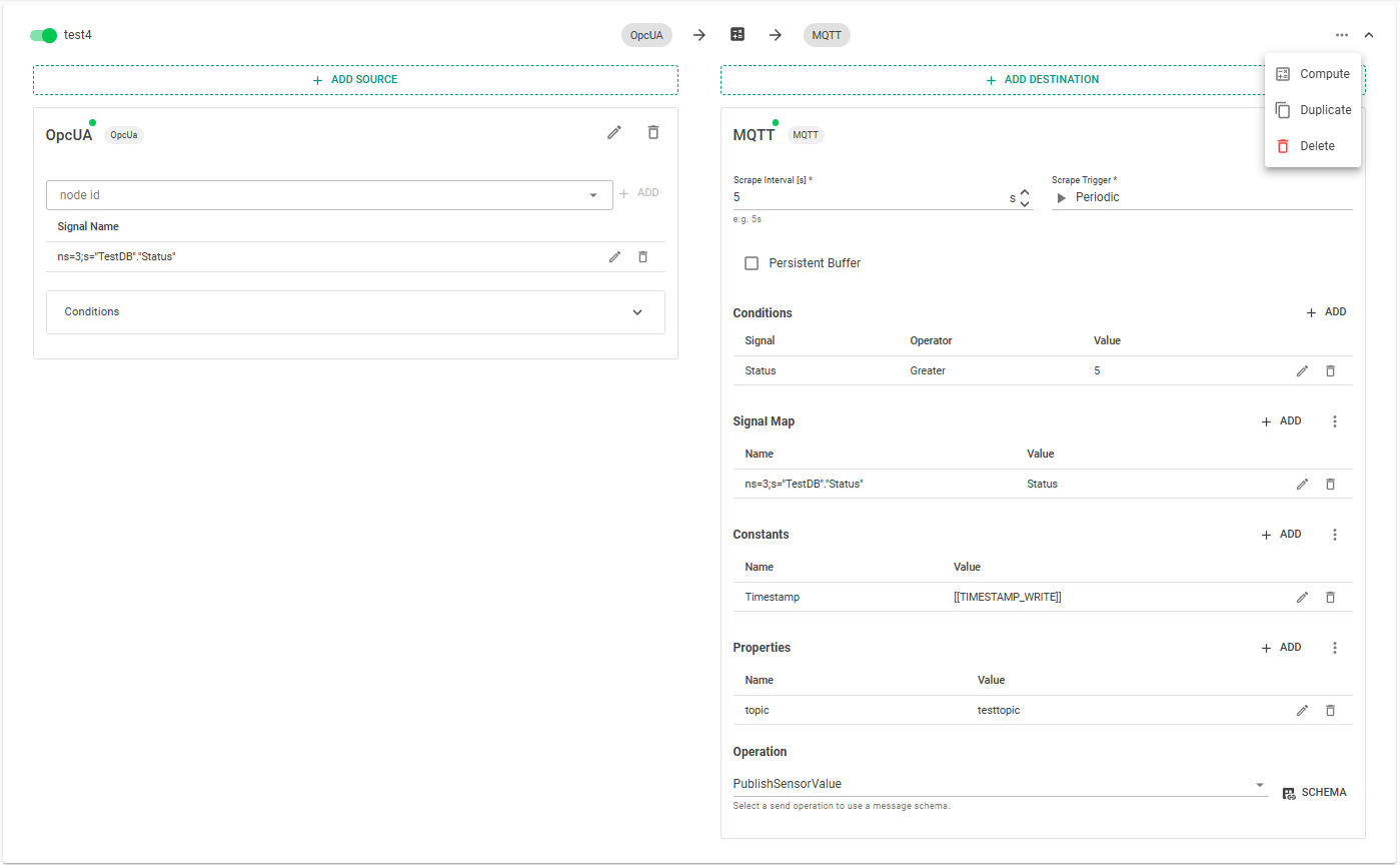Datenrouting & Mapping Screenshot